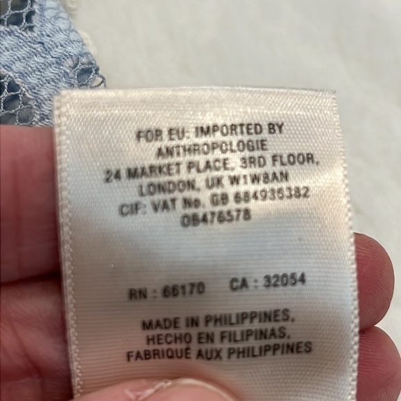 HD in Paris an Anthropology brand blue lace shirt w peplum size 6 - Picture 13 of 14